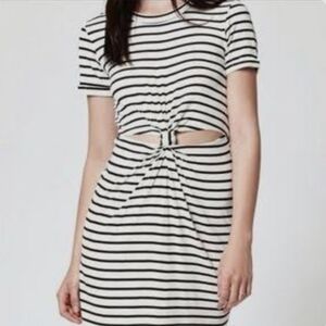 Kendall + Kylie Pacsun New Soft Black/white Stripe Dress With Knot Size L